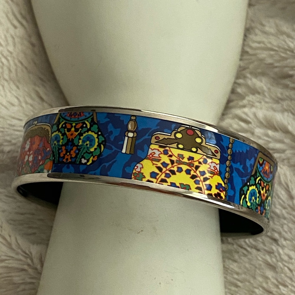 Colorful Hermès purse garden bangle bracelet